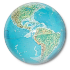 Значок с принтом Глобус в Екатеринбурге,  металл | круглая форма, металлическая застежка в виде булавки | Тематика изображения на принте: глобус | земной шар | карта | материки | планета