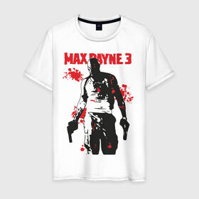 Мужская футболка хлопок с принтом Max Payne (3) в Екатеринбурге, 100% хлопок | прямой крой, круглый вырез горловины, длина до линии бедер, слегка спущенное плечо. | max | max payne | payne | макс | макс пейн | пейн