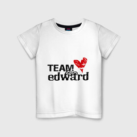 Детская футболка хлопок с принтом Team edward в Екатеринбурге, 100% хлопок | круглый вырез горловины, полуприлегающий силуэт, длина до линии бедер | new moon | twilight | затмение | новолуние | сага | сумерки | эдвард