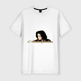 Мужская футболка премиум с принтом Майкл Джексон в Екатеринбурге, 92% хлопок, 8% лайкра | приталенный силуэт, круглый вырез ворота, длина до линии бедра, короткий рукав | Тематика изображения на принте: майкл джексон