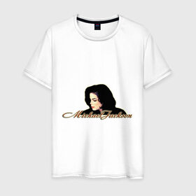 Мужская футболка хлопок с принтом Майкл Джексон в Екатеринбурге, 100% хлопок | прямой крой, круглый вырез горловины, длина до линии бедер, слегка спущенное плечо. | майкл джексон