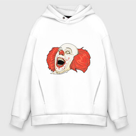 Мужское худи Oversize хлопок с принтом Evil Clown в Екатеринбурге, френч-терри — 70% хлопок, 30% полиэстер. Мягкий теплый начес внутри —100% хлопок | боковые карманы, эластичные манжеты и нижняя кромка, капюшон на магнитной кнопке | evil clown | злой клоун | клоун