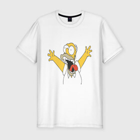Мужская футболка премиум с принтом Crazy comer simpson в Екатеринбурге, 92% хлопок, 8% лайкра | приталенный силуэт, круглый вырез ворота, длина до линии бедра, короткий рукав | гомер