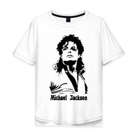 Мужская футболка хлопок Oversize с принтом Michael Jackson в Екатеринбурге, 100% хлопок | свободный крой, круглый ворот, “спинка” длиннее передней части | jackson | michael | pop | джексон | майкл | майкл джексон | поп