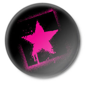 Значок с принтом Эмо звездочка в Екатеринбурге,  металл | круглая форма, металлическая застежка в виде булавки | звездочка | субкультуры | эмо