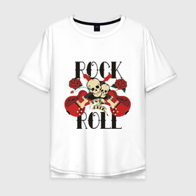 Мужская футболка хлопок Oversize с принтом Rock (8) в Екатеринбурге, 100% хлопок | свободный крой, круглый ворот, “спинка” длиннее передней части | heavy metal | metal | rocknroll | trash metal | гитары | метал | металл | рок | рок н ролл | рокrock | трэш метал | хеви метал | череп