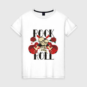 Женская футболка хлопок с принтом Rock (8) в Екатеринбурге, 100% хлопок | прямой крой, круглый вырез горловины, длина до линии бедер, слегка спущенное плечо | heavy metal | metal | rocknroll | trash metal | гитары | метал | металл | рок | рок н ролл | рокrock | трэш метал | хеви метал | череп