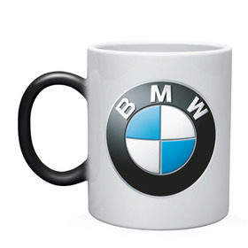 Кружка хамелеон с принтом BMW в Екатеринбурге, керамика | меняет цвет при нагревании, емкость 330 мл | Тематика изображения на принте: bmw | авто | авто2012 | автомобиль | бмв | бренд | логотип | машина