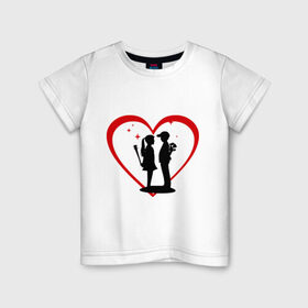 Детская футболка хлопок с принтом Любовь непредсказуема в Екатеринбурге, 100% хлопок | круглый вырез горловины, полуприлегающий силуэт, длина до линии бедер | девочка | девушка | любовь | мальчик | непредсказуема | парень | сердце | чувства