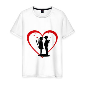 Мужская футболка хлопок с принтом Любовь непредсказуема в Екатеринбурге, 100% хлопок | прямой крой, круглый вырез горловины, длина до линии бедер, слегка спущенное плечо. | девочка | девушка | любовь | мальчик | непредсказуема | парень | сердце | чувства
