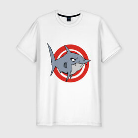 Мужская футболка премиум с принтом Shark (Акула) в Екатеринбурге, 92% хлопок, 8% лайкра | приталенный силуэт, круглый вырез ворота, длина до линии бедра, короткий рукав | 