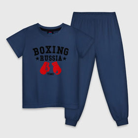 Детская пижама хлопок с принтом Boxing Russia time в Екатеринбурге, 100% хлопок |  брюки и футболка прямого кроя, без карманов, на брюках мягкая резинка на поясе и по низу штанин
 | boxing | boxing russia time | kickboxing | mix fight | бокс | боксер | кик бокс | кикбокс