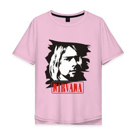 Мужская футболка хлопок Oversize с принтом Nirvana (Курт Кобейн) в Екатеринбурге, 100% хлопок | свободный крой, круглый ворот, “спинка” длиннее передней части | heavy metal | kurt cobain | nirvana | rock | trash metal | квартет | курт кобейн | легендарный рок музыкант | нирвана | рок | рок группа | рок группы | трэш метал | хеви метал