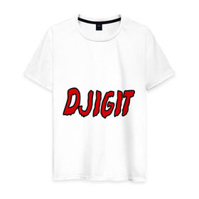Мужская футболка хлопок с принтом Djigit в Екатеринбурге, 100% хлопок | прямой крой, круглый вырез горловины, длина до линии бедер, слегка спущенное плечо. | djigit | джигит | кавказ | кавказский | кавказцы