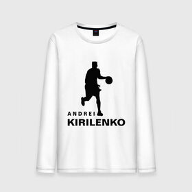 Мужской лонгслив хлопок с принтом Basketball Star - Andrei Kirilenko в Екатеринбурге, 100% хлопок |  | 