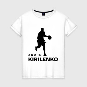Женская футболка хлопок с принтом Basketball Star - Andrei Kirilenko в Екатеринбурге, 100% хлопок | прямой крой, круглый вырез горловины, длина до линии бедер, слегка спущенное плечо | 