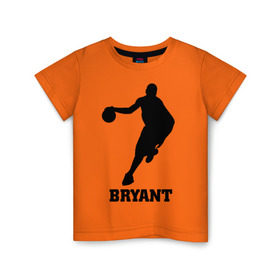 Детская футболка хлопок с принтом Basketball Star - Kobe Bryant в Екатеринбурге, 100% хлопок | круглый вырез горловины, полуприлегающий силуэт, длина до линии бедер | kobe bryant | баскетболист | коби брайнт
