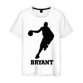 Мужская футболка хлопок с принтом Basketball Star - Kobe Bryant в Екатеринбурге, 100% хлопок | прямой крой, круглый вырез горловины, длина до линии бедер, слегка спущенное плечо. | kobe bryant | баскетболист | коби брайнт