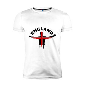 Мужская футболка премиум с принтом Англия в Екатеринбурге, 92% хлопок, 8% лайкра | приталенный силуэт, круглый вырез ворота, длина до линии бедра, короткий рукав | england | болельщик