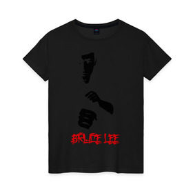 Женская футболка хлопок с принтом Bruce lee (4) в Екатеринбурге, 100% хлопок | прямой крой, круглый вырез горловины, длина до линии бедер, слегка спущенное плечо | брюс ли