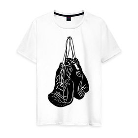 Мужская футболка хлопок с принтом Боксерские перчатки (2) в Екатеринбурге, 100% хлопок | прямой крой, круглый вырез горловины, длина до линии бедер, слегка спущенное плечо. | емельяненко