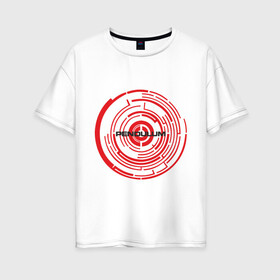 Женская футболка хлопок Oversize с принтом Pendulum в Екатеринбурге, 100% хлопок | свободный крой, круглый ворот, спущенный рукав, длина до линии бедер
 | drum | pendulum | pendulumdram | драм