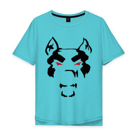 Мужская футболка хлопок Oversize с принтом Злой пёс (mad dog) в Екатеринбурге, 100% хлопок | свободный крой, круглый ворот, “спинка” длиннее передней части | Тематика изображения на принте: dog | животные | злой | пес | собака