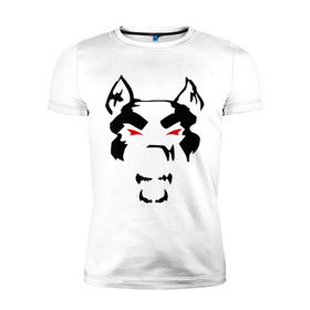 Мужская футболка премиум с принтом Злой пёс (mad dog) в Екатеринбурге, 92% хлопок, 8% лайкра | приталенный силуэт, круглый вырез ворота, длина до линии бедра, короткий рукав | Тематика изображения на принте: dog | животные | злой | пес | собака