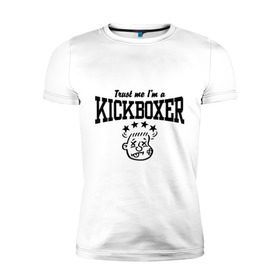Мужская футболка премиум с принтом Кикбоксер в Екатеринбурге, 92% хлопок, 8% лайкра | приталенный силуэт, круглый вырез ворота, длина до линии бедра, короткий рукав | кикбоксинг