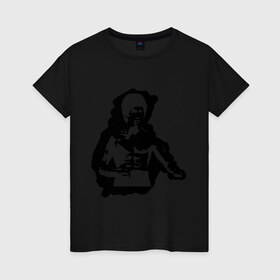 Женская футболка хлопок с принтом Брюс Ли (2) в Екатеринбурге, 100% хлопок | прямой крой, круглый вырез горловины, длина до линии бедер, слегка спущенное плечо | bruce lee