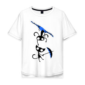 Мужская футболка хлопок Oversize с принтом Чудики в Екатеринбурге, 100% хлопок | свободный крой, круглый ворот, “спинка” длиннее передней части | коты | котята | кошки | прикольное | чудики