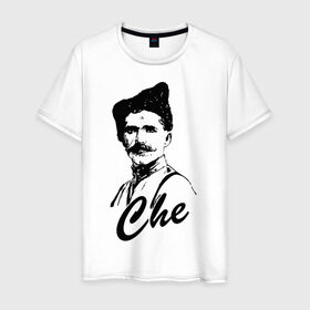Мужская футболка хлопок с принтом Че паев в Екатеринбурге, 100% хлопок | прямой крой, круглый вырез горловины, длина до линии бедер, слегка спущенное плечо. | che | герой | знаменитость | чапаев | чепаев