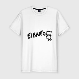 Мужская футболка премиум с принтом Эльбарто в Екатеринбурге, 92% хлопок, 8% лайкра | приталенный силуэт, круглый вырез ворота, длина до линии бедра, короткий рукав | elbarto | simpsons | барт | барт симпсон | симпсоны | симсоны | эльбарто