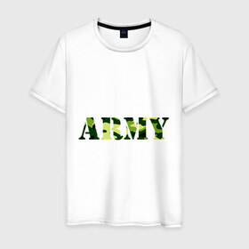 Мужская футболка хлопок с принтом Army в Екатеринбурге, 100% хлопок | прямой крой, круглый вырез горловины, длина до линии бедер, слегка спущенное плечо. | camo | military | армия | камо | камуфляж