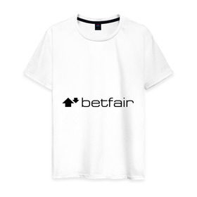 Мужская футболка хлопок с принтом Betfair в Екатеринбурге, 100% хлопок | прямой крой, круглый вырез горловины, длина до линии бедер, слегка спущенное плечо. | betfair | бетфаер | бетфайр | буки | букмейкеры | букмекерская контора | букмекеры | бэтфайр | ставки