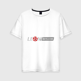 Женская футболка хлопок Oversize с принтом Leon в Екатеринбурге, 100% хлопок | свободный крой, круглый ворот, спущенный рукав, длина до линии бедер
 | bet | leon | бет | буки | букмейкеры | букмекерская контора | букмекеры | леон