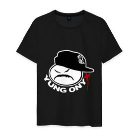 Мужская футболка хлопок с принтом Yung Onix в Екатеринбурге, 100% хлопок | прямой крой, круглый вырез горловины, длина до линии бедер, слегка спущенное плечо. | gangsta | gansta | hip | hip hop | hop | rap | оникс | рэп | рэпчина | хип | хип хоп | хипхоп | хоп