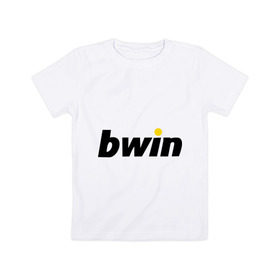 Детская футболка хлопок с принтом Bwin в Екатеринбурге, 100% хлопок | круглый вырез горловины, полуприлегающий силуэт, длина до линии бедер | bwin | букмейкеры | букмекеры | выигрыш | контора | ставки