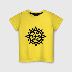 Детская футболка хлопок с принтом  Солнце  Кельтский узор в Екатеринбурге, 100% хлопок | круглый вырез горловины, полуприлегающий силуэт, длина до линии бедер | Тематика изображения на принте: sun | tribal | кельтский узор | кельтский узор 