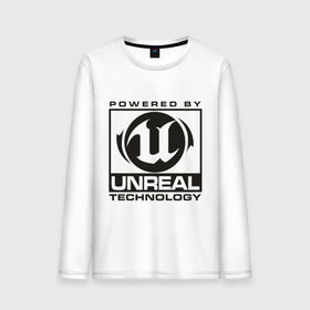 Мужской лонгслив хлопок с принтом Unreal technology powered by в Екатеринбурге, 100% хлопок |  | powered by | shooter | technology | unreal | стрелялка | шутер