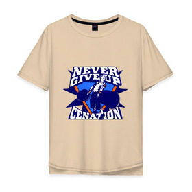 Мужская футболка хлопок Oversize с принтом WWE John Cena Never Give Up в Екатеринбурге, 100% хлопок | свободный крой, круглый ворот, “спинка” длиннее передней части | wwe | бои без правил | джон сина
