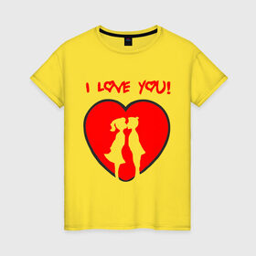 Женская футболка хлопок с принтом I love you (4) в Екатеринбурге, 100% хлопок | прямой крой, круглый вырез горловины, длина до линии бедер, слегка спущенное плечо | i love you | love | люблю | любовь | отношения | сердце | тебя | чувства | я тебя люблю