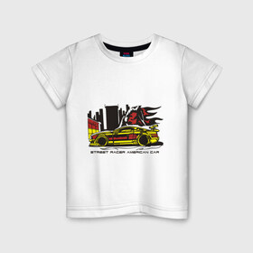 Детская футболка хлопок с принтом Street racing car (3) в Екатеринбурге, 100% хлопок | круглый вырез горловины, полуприлегающий силуэт, длина до линии бедер | street racing | автогонки | автосопрт | гонки | стритрейсинг | тачки | тюнинг | уличные гонки