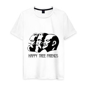 Мужская футболка хлопок с принтом Happy Tree Friends (2) в Екатеринбурге, 100% хлопок | прямой крой, круглый вырез горловины, длина до линии бедер, слегка спущенное плечо. | friends | happy | happy tree friends | lenin | tree | ussr | ленин | ссср | три друга