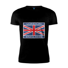 Мужская футболка премиум с принтом London - Лондон с флагом Англии в Екатеринбурге, 92% хлопок, 8% лайкра | приталенный силуэт, круглый вырез ворота, длина до линии бедра, короткий рукав | лондон