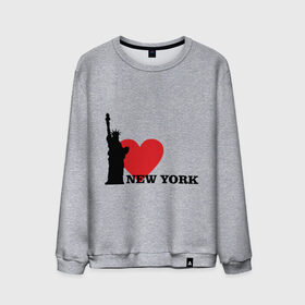 Мужской свитшот хлопок с принтом I love New York (NY Freedom) в Екатеринбурге, 100% хлопок |  | Тематика изображения на принте: america | cша | new york | usa | америка | нью йорк | статуя свободы