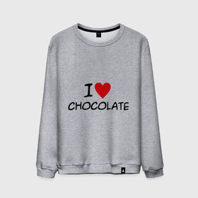 Мужской свитшот хлопок с принтом Chocolate в Екатеринбурге, 100% хлопок |  | chocolate | i love | вкуснятина | конфеты | люблю шоколад | сладкое | сладкоежка | сладости | шоколад | шоколадный