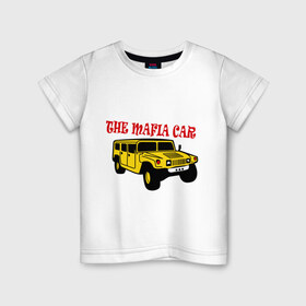 Детская футболка хлопок с принтом Mafia car в Екатеринбурге, 100% хлопок | круглый вырез горловины, полуприлегающий силуэт, длина до линии бедер | бандиты | внедорожник | гангстеры | мафия | машина | тачила | тачка