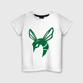 Детская футболка хлопок с принтом Зелёный шершень в Екатеринбурге, 100% хлопок | круглый вырез горловины, полуприлегающий силуэт, длина до линии бедер | green hornet   зелёный шершень. супер герой из комиксов.зелёный шершень | насекомые | оса | осы | шершень