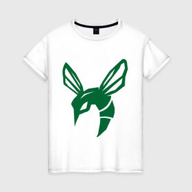 Женская футболка хлопок с принтом Зелёный шершень в Екатеринбурге, 100% хлопок | прямой крой, круглый вырез горловины, длина до линии бедер, слегка спущенное плечо | green hornet   зелёный шершень. супер герой из комиксов.зелёный шершень | насекомые | оса | осы | шершень